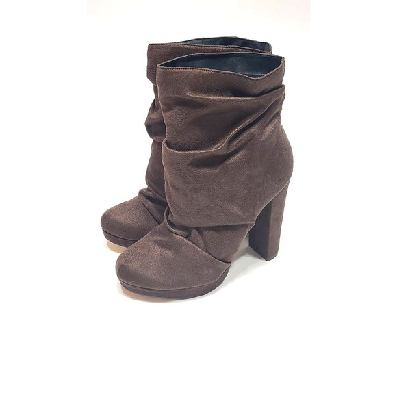 Michael Antonio Shoes - Michael Antonio platform suede slouched booties Size 9